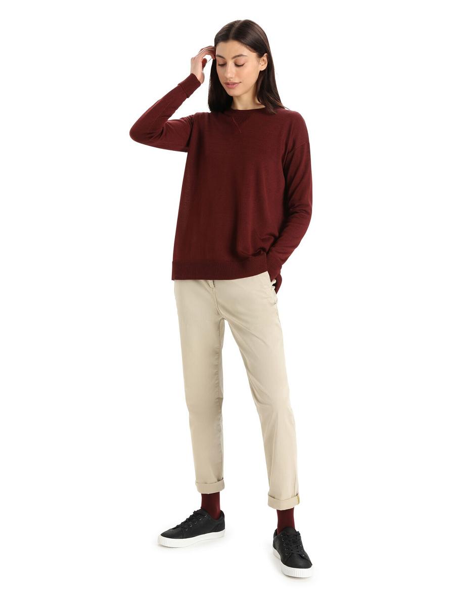 Sweats Icebreaker Cool-Lite™ Merino Nova Pull Femme Rouge | FR 1616SGLO